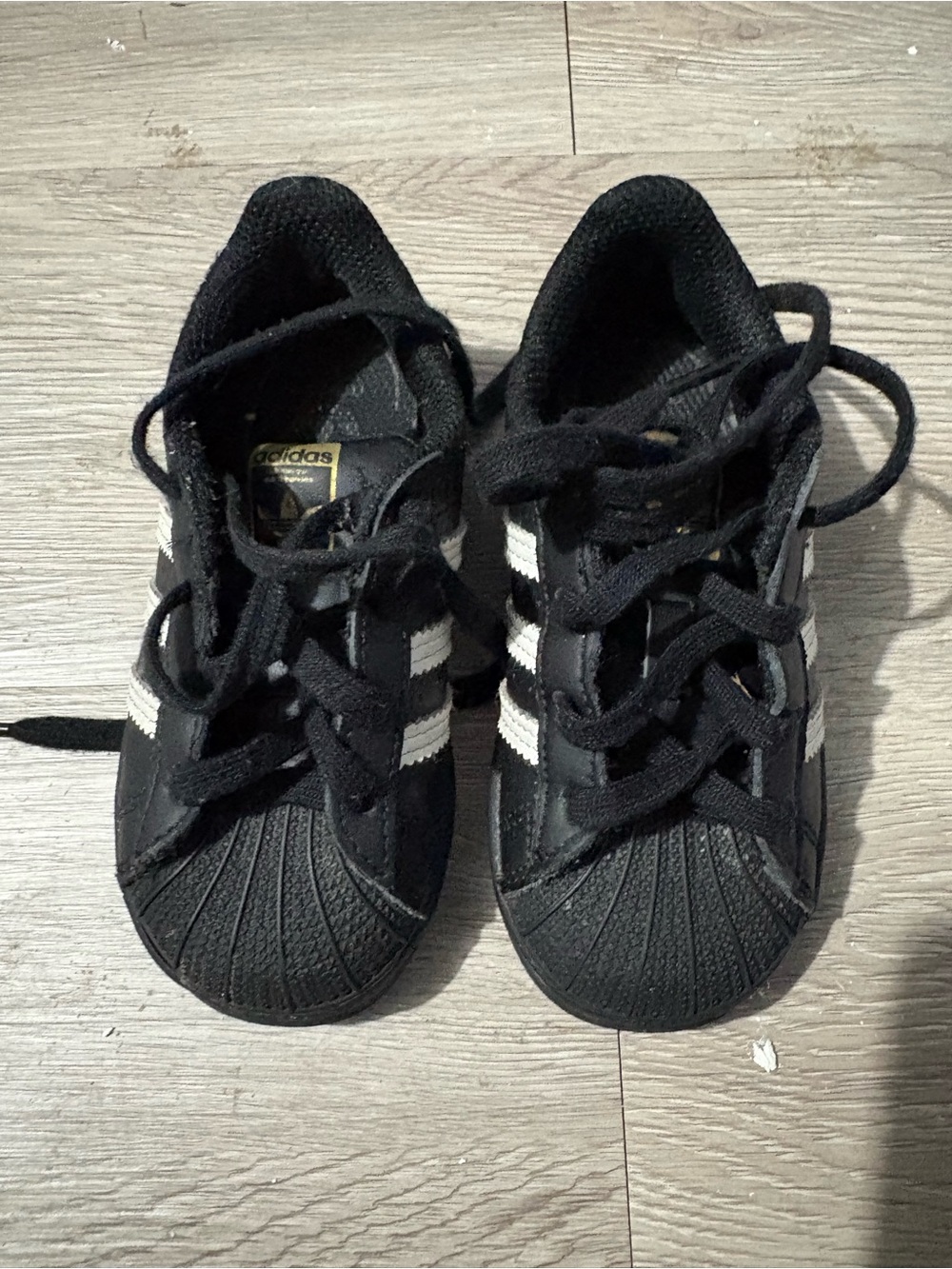 adidas Kids Black Sneakers with White Stripes